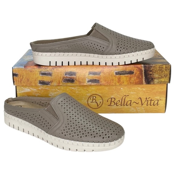 Bella Vita Refresh Taupe Leather Comfort Womens Mules Size 6M - Picture 11 of 12